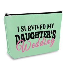 Mother Of The Bride Gifts Wedding Day Makeup Bag Funny Mother Of The Bride Gift from Daughter Green Cosmetic Bag Wedding Keepsake Gift Bridal Shower Gifts for Bride's Mom Travel Pouch