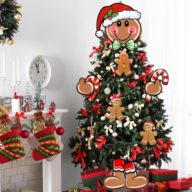 Auirre Gingerbread Man Christmas Tree Topper Head Arms and Legs,