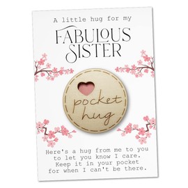 Maise & Rose Pocket Hug Token | Gift For Sister | Thinking Of You | Miss You | Pocket Hug From Sister | Cheer Up Gift From Brother| Sister Birthday | Get Well Soon | TKS