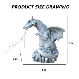 Yardancer Dragon Solar Garden Statues Outdoor Decoration with LED Light Strings,Dragon Figurine Solar Lights Lawn Décor,Outside Statue Ornament for Patio, Balcony, Yard,Unique Gifts for Mom Grandma