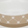 Bone Dry Trellis Paw Print Pet Bowl, Dishwasher Safe, Non-Slip,