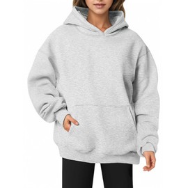 XPIZH Women Hoodies Sweatshirts Sweaters Fleece Pullover Oversized Long Sleeve Crewneck Shirts Fall Winter Outfits Pocket Grey