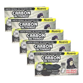 Del Indio Papago Jabón Facial Carbón Activado Del Indio Papago 125g Pack 5