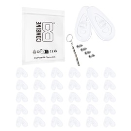 Combine8 Eyeglass Nose Pads, 30 Pairs Clear Soft Silicone Screw-in Anti-Slip Glasses Nose Pad with 1Pc Screwdrivers & 4Pcs Screws for Deadbolt OO6046/Backwind/Base Plate OX3232 Sunglasses