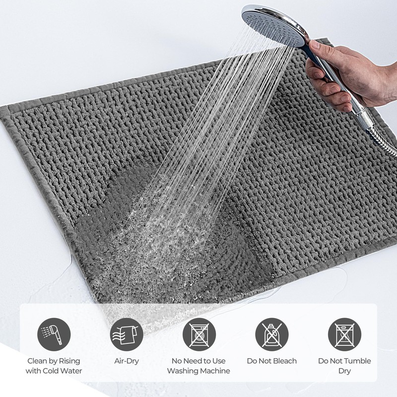 GRANNY SAYS Gray Bathroom Rugs, Absorbent Bath Mats for Bathroom,