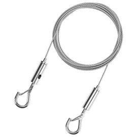 QWORK Picture Hanging Kit, 8 Pcs 6.6 ft Adjustable Mirror Frame Hanging Wire Kit, 304 Stainless Steel Cables with Hooks, Supports Up to 66 lbs