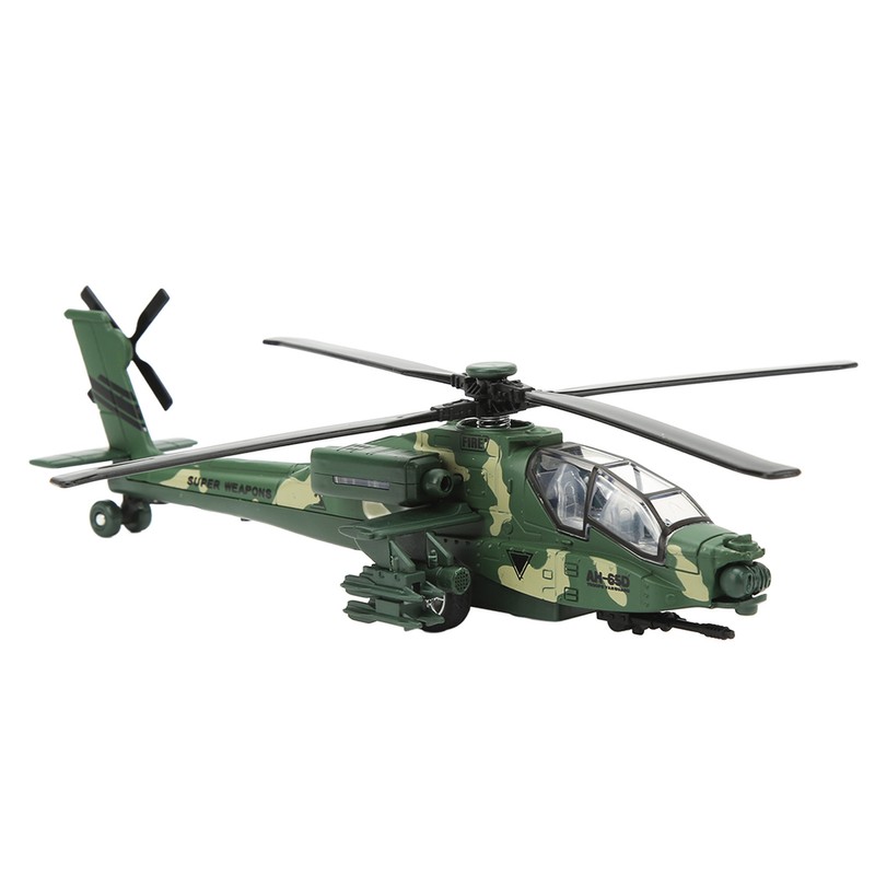 Alloy Copter Model Simulated Lifelike Diecast Pull Back Sound Light
