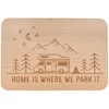 Spruchreif Breakfast board "Home is where we park it", engraved
