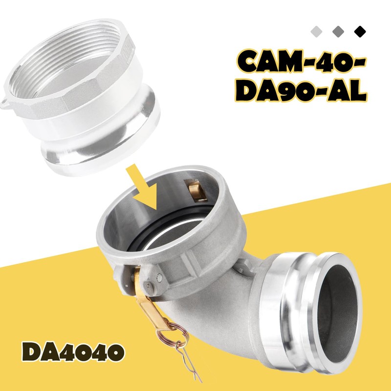 Venussar Type DA Cam and Groove Hose Fitting, 90 Degree