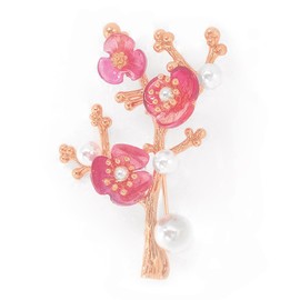 La MaxZa Vintage Flower Brooch Pins,Pearl Brooch Pin for Women Wedding Party Jewelry Pin Accessories-Pink