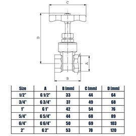 1/2" Inch BSP Strong Brass Sluice Gate Valve Water Stop with Red Head Handle