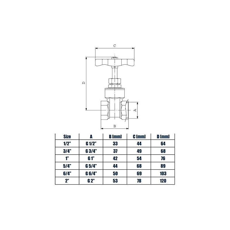 1/2" Inch BSP Strong Brass Sluice Gate Valve Water Stop