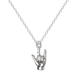 I Love You Necklace Very Small Sign Language Necklace I Love You Hand Necklace Silver Necklace Deaf Awareness Deaf Gift Hearing Impairment
