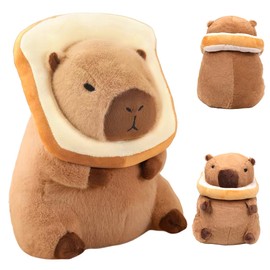 Meleager Capybara Cuddly Toy, Capybara Plush Toy for Children, Capybara with Toast Decoration, Stuffed Toy Capybara Gift, Capybara Plush for Girls Boys (30 cm Capybara)