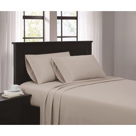 TRULY SOFT Everyday Sheet Set Beige Polyester 3-Piece Twin XL Sheet Set, Solid Color Themed, Adult Bedding, Oeko-TEX Certified