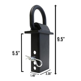 Boxer Heavy Duty Stake Pocket Tie Down Accessories - ½” D Ring with Hitch Pin - for Flatbed Trucks and Utility Trailers 4 Pack