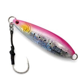 BLUEWING Fishing Lures Saltwater Slow Pitch Vertical Jigs Fish Sinking Jigging Bait with Stainless Steel Hook 150g Pink