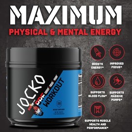 Jocko Fuel Pre-entrenamiento para hombres y mujeres mezcla de alto contenido de azúcar y alto contenido de beta-alanina y L-citrulina, que favorece...