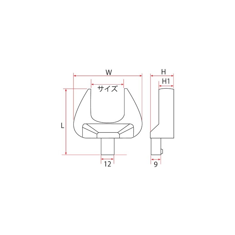 Pro-Auto Replaceable Digital Torque Wrench Spanner Head 22mm WPC-S24
