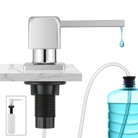 CREA Soap Dispenser Built-in, Soap Dispenser for Kitchen Sink, Countertop Soap Dispenser for Sink with 17 OZ Bottle and 39" Extension Tube Kit, Refill from The Top, Chrom