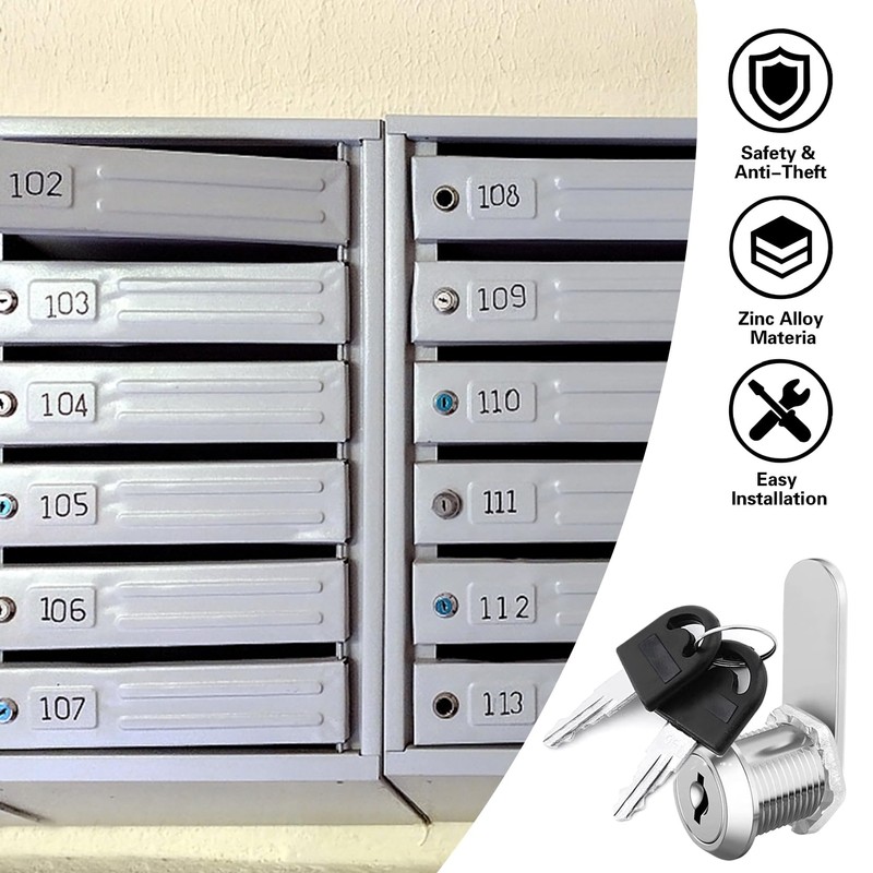 Herbst Pack of 6 Letterbox Lock 20 mm with 4