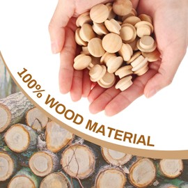 Hardwood Mushroom Caps - 200 PCstmt Wood Button Plugs (1/2 Inch)