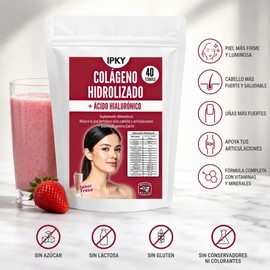 Colágeno Hidrolizado Ipky En Polvo 400g Sin Azúcar