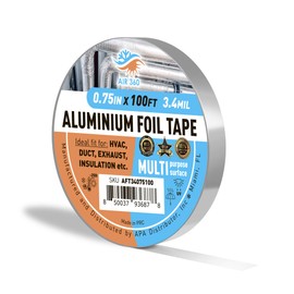 Thick Aluminum 0,75" x 100 ft HVAC Duct Tape for AC & Vent Repair, Cold Temperature Foil Tape for Pipe Insulation, Fire Proof Waterproof Metal Tape, High Temp Flex Duck Tape, Aluminum Body Tape