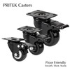 3" Casters Wheels, PRITEK Heavy Duty Swivel Plate Casters with