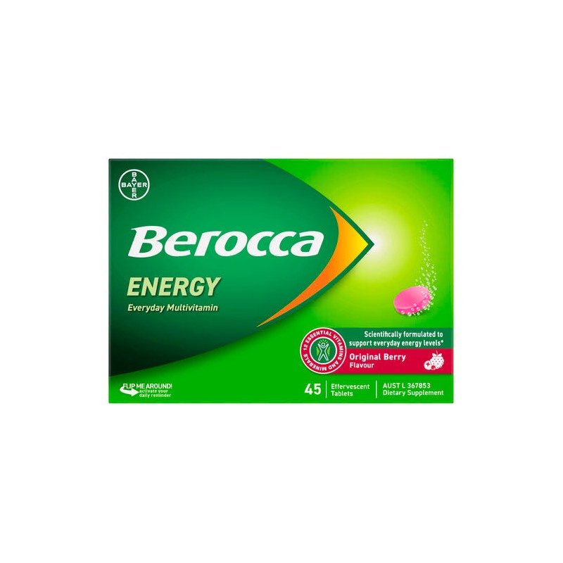 Berocca Energy Original Berry Effervescent Tablets 45 Pack