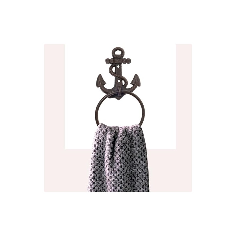 2 x Wall Hooks Anchor with Cast Iron Ring -