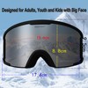OUTDOOR SPARTA Adult Ski Goggles (3.Black Frame, Full Lens Mirrored