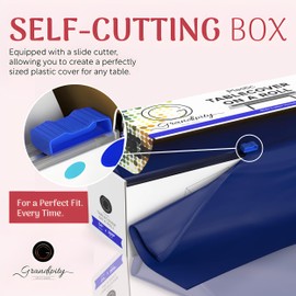 Grandipity Plastic Tablecloth Roll - 54" x300' Navy Blue Plastic Table Cloths for Parties Disposable with Cutter Box - Cut to Size Disposable Tablecloth Plastic Table Cover for Rectangle & Round