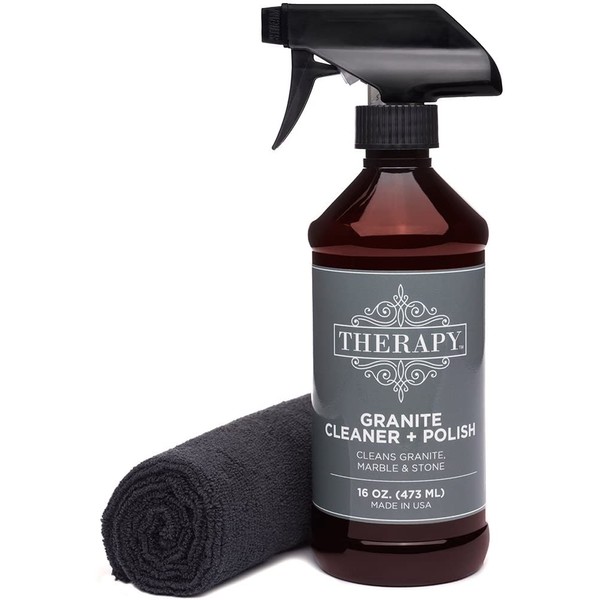 Therapy - Granite Cleaner and Polish Kit with Large Microfiber Cloth, 16 fl. oz.
