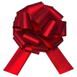 16" Large Red Bow,1pcs Glitter Big Gift Bow Big Bow for Bike Bow for Present Bow for Large appliances,Bikes,Table Decorations and Party Events Decoration (Red)