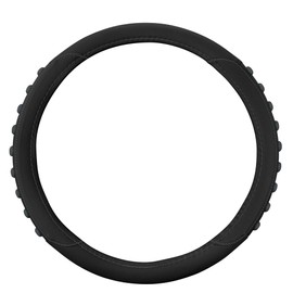 Motor Trend FlexGrip Steering Wheel Cover for Cars – Standard 15 inch Car Steering Wheel Cover, Black and Charcoal Gray Steering Wheel Protector for Auto Truck Van SUV