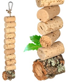 Necklace for nibbling made of natural cork, nibble chain made of cork, bird swing for nibbling, thermally disinfected