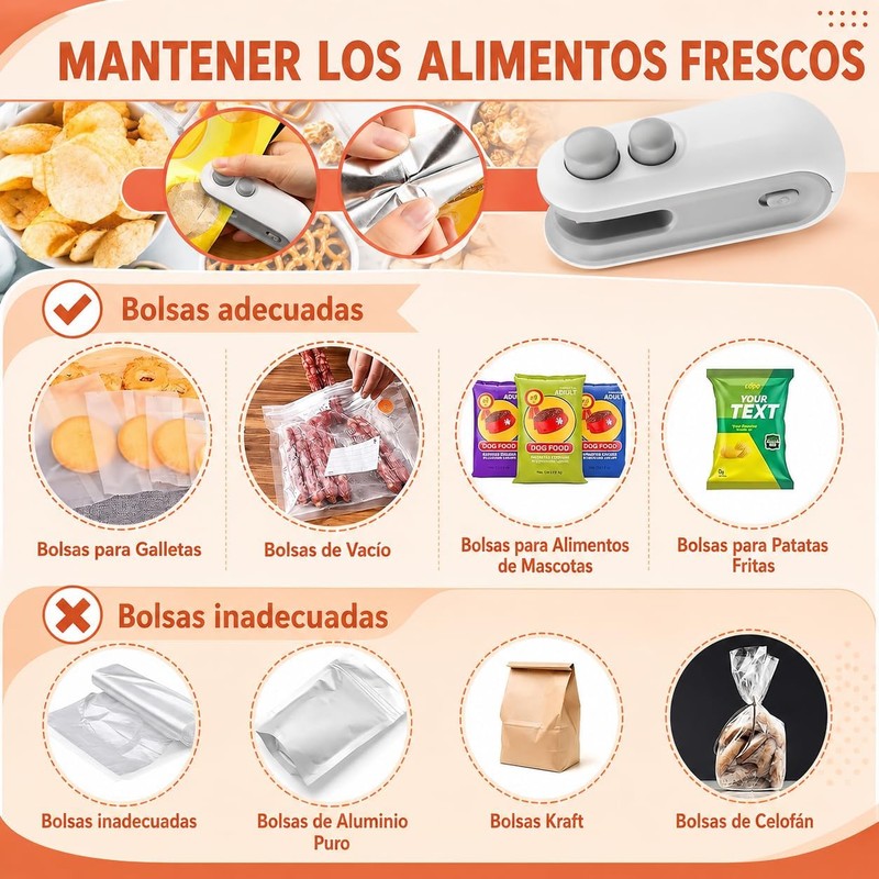 Selladora de Bolsas Plásticas Portátil YAUYAP fkj001 Blanco 2 en