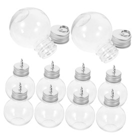 Anneome 10pcs Christmas Spherical Bottle Clear Plastic Ornaments Empty Bottles for Drinks Milk Bottles with Lids Sand Art Bottles Fillable Ornament Christmas Decoration Cold Milk Bottles