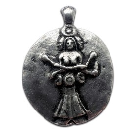 Eastgate Resource Hecate - Goddess Coins - Silver Plated Greek Goddess Double Sided Pendant Necklace for Witchcraft, Transformation and Renewal