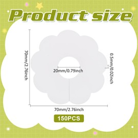 FINGERINSPIRE 150 Pcs Paper Wine Glass Markers 2.8" Blank Flower Stemware Drink Name Tags White Floral Disposable Tag DIY Identification Charm for Glasses Champagne