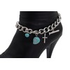 Women Western Fashion Jewelry Boot Chain Bracelet Silver Metal Shoe