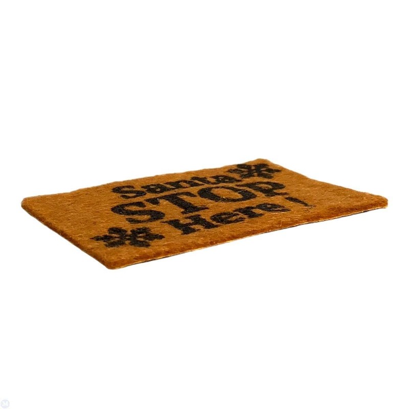 Dollhouse Doormat Santa Stop Here Winter Christmas Front Entrance Accessories