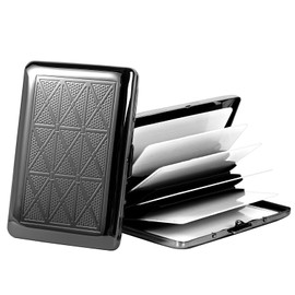 RFID Slim Metal Shielding Credit Card Holder/Protective Sleeve Travel Wallet for Women and Men (Black)
