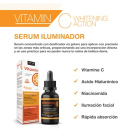 Serum Vitamina C con Acido Hialurónico y Niacinamida, Reduce las Manchas e Ilumina la Piel. Serum Hidratante vegano 30 ml Vit Vit Cosmetics