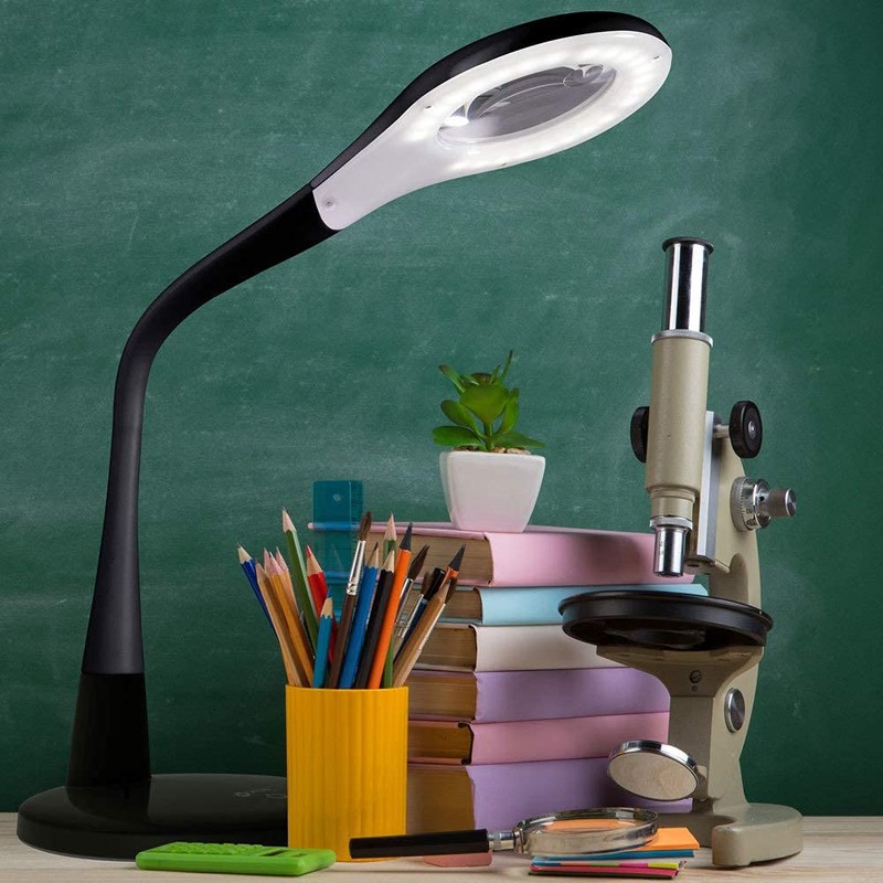 OttLite LED Desk Lamp with Adjustable Magnifier, Prevention Series -
