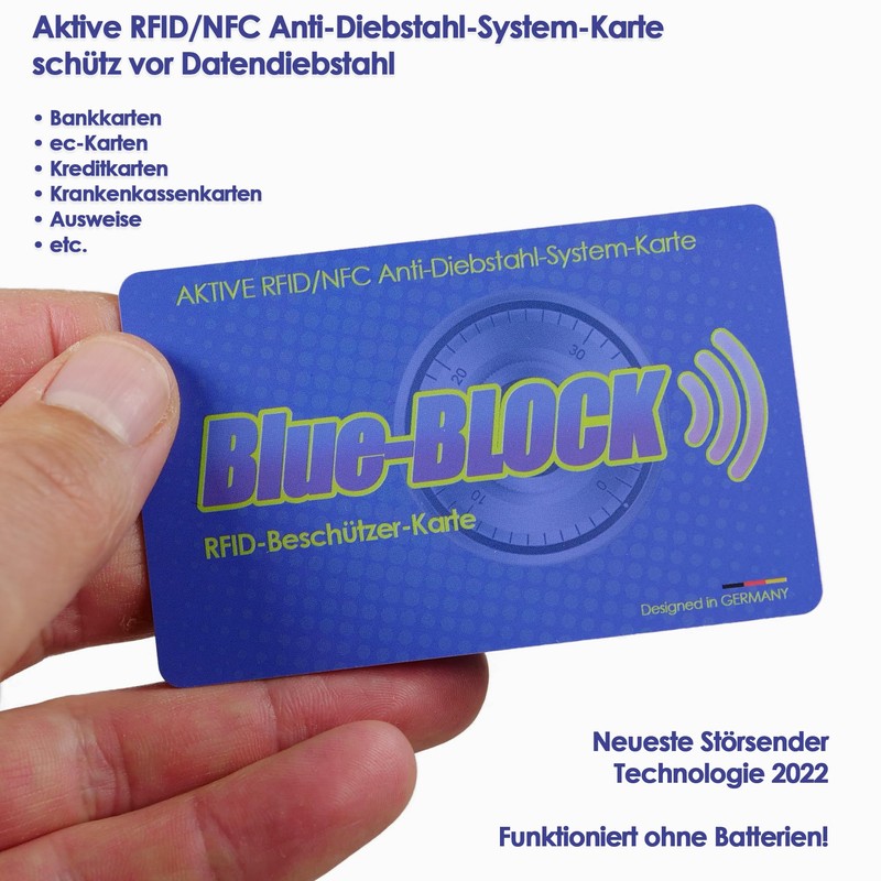 Blue Block Active RFID/NFC Protector Card Off-Block RFID Blocking Card