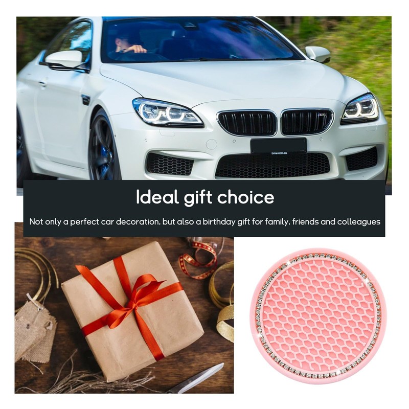 4 PCS Bling Car Cup Coaster, 2.75 Inch Crystal Rhinestone