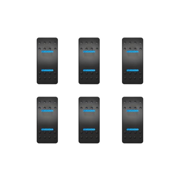 BACAUTOPARTS 6 Pack Dual Blue Lens Marine Boat Rocker Switch