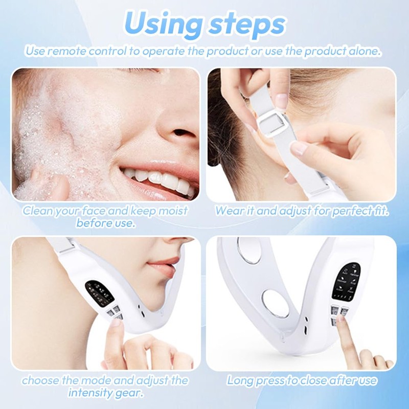Electric V-Face Shaping Massager, EMS Facelift Device, 18 Intensity Levels,